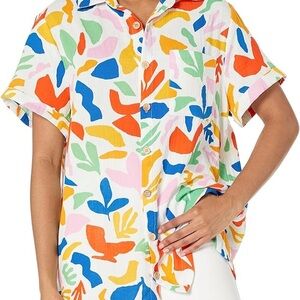 Show Me Your MuMu Mikey Colorful Abstract Cotton Button Down Shirt Resort